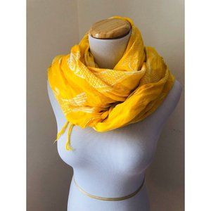 Yellow Fish Print Scarf Pashmina Shawl